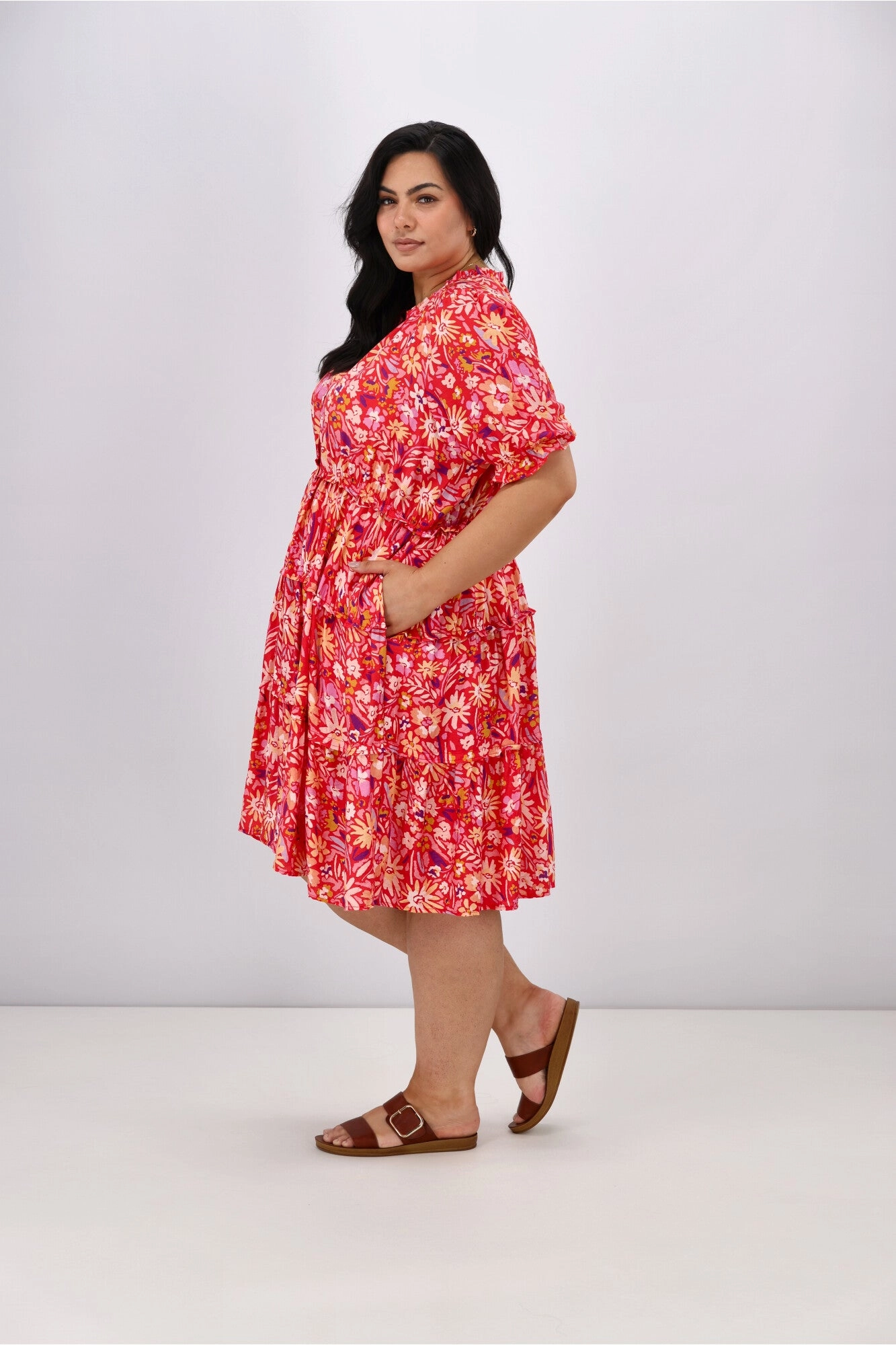 Sunday Boho Harper Dress Red Floral