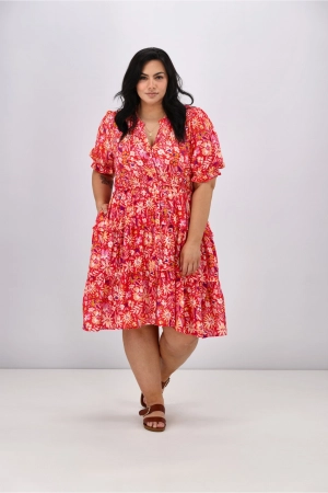 Sunday Boho Harper Dress Red Floral