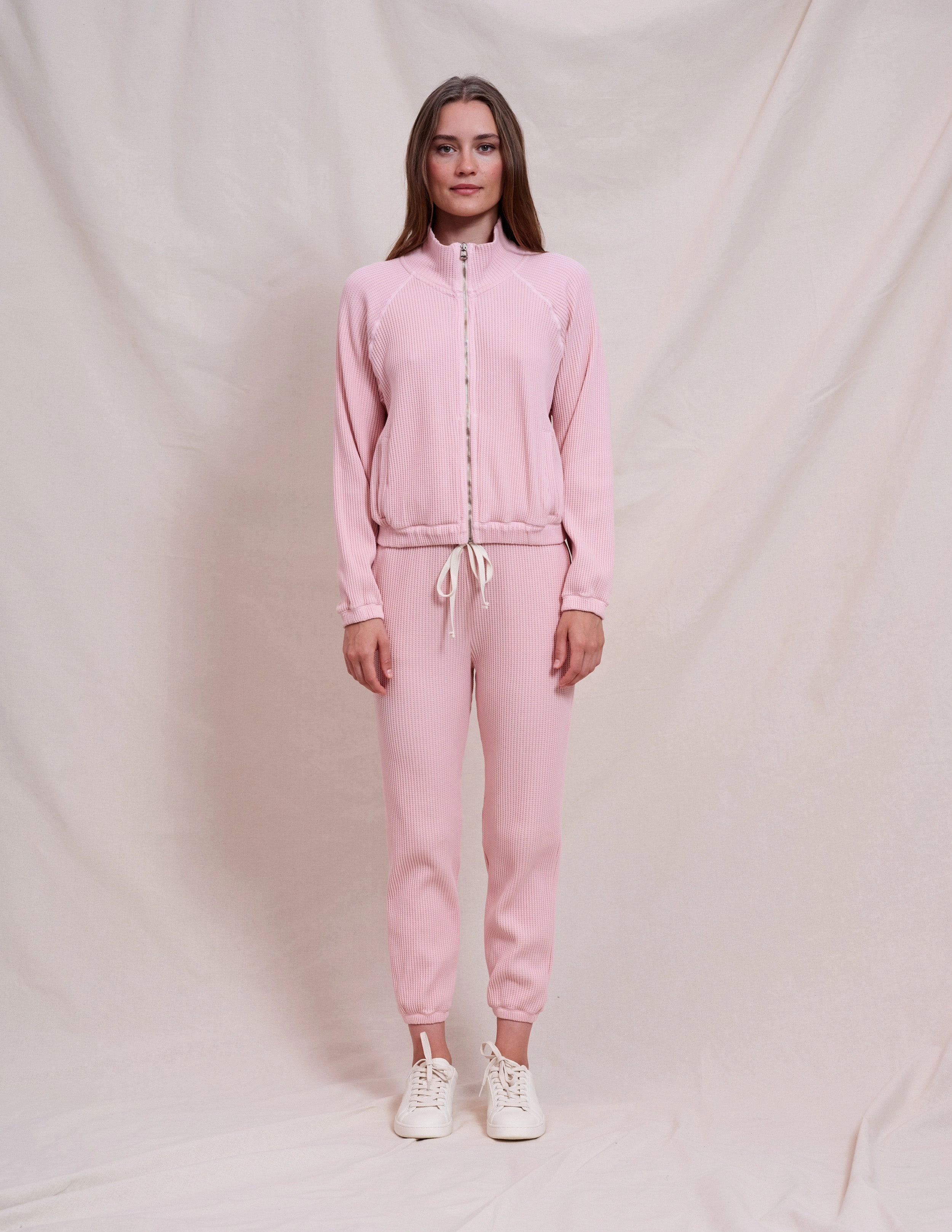 Sundry Cropped Zip Up Jacket in Iconic Pink