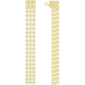 Swarovski Women's Earrings - Fit Gold Plated Long Dangle with White Crystals | 5364807