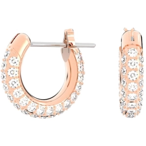 Swarovski Women's Earrings - Stone Rose Gold Tone Plated Metal Hoop Pierced | 5446008