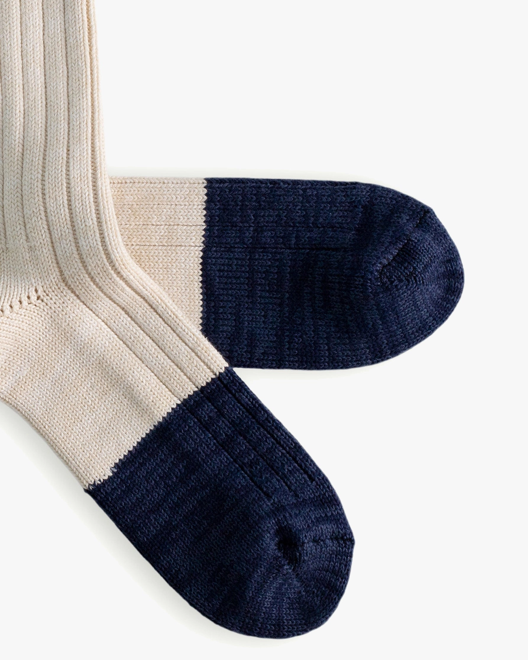 Thunders Love Marine Collection Cotton Duplo Socks - Raw White / Navy