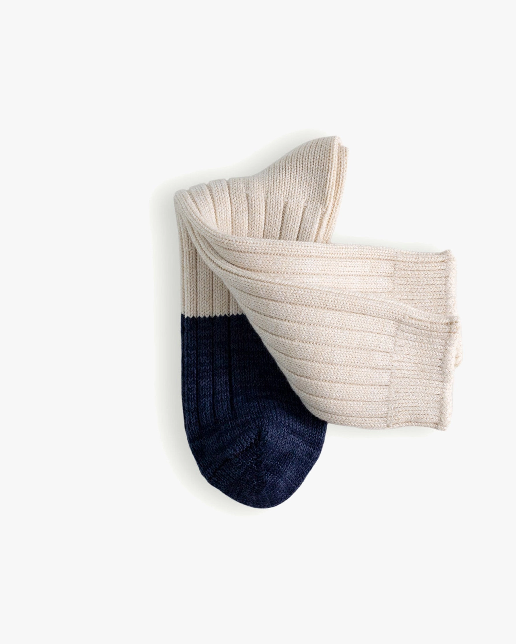 Thunders Love Marine Collection Cotton Duplo Socks - Raw White / Navy