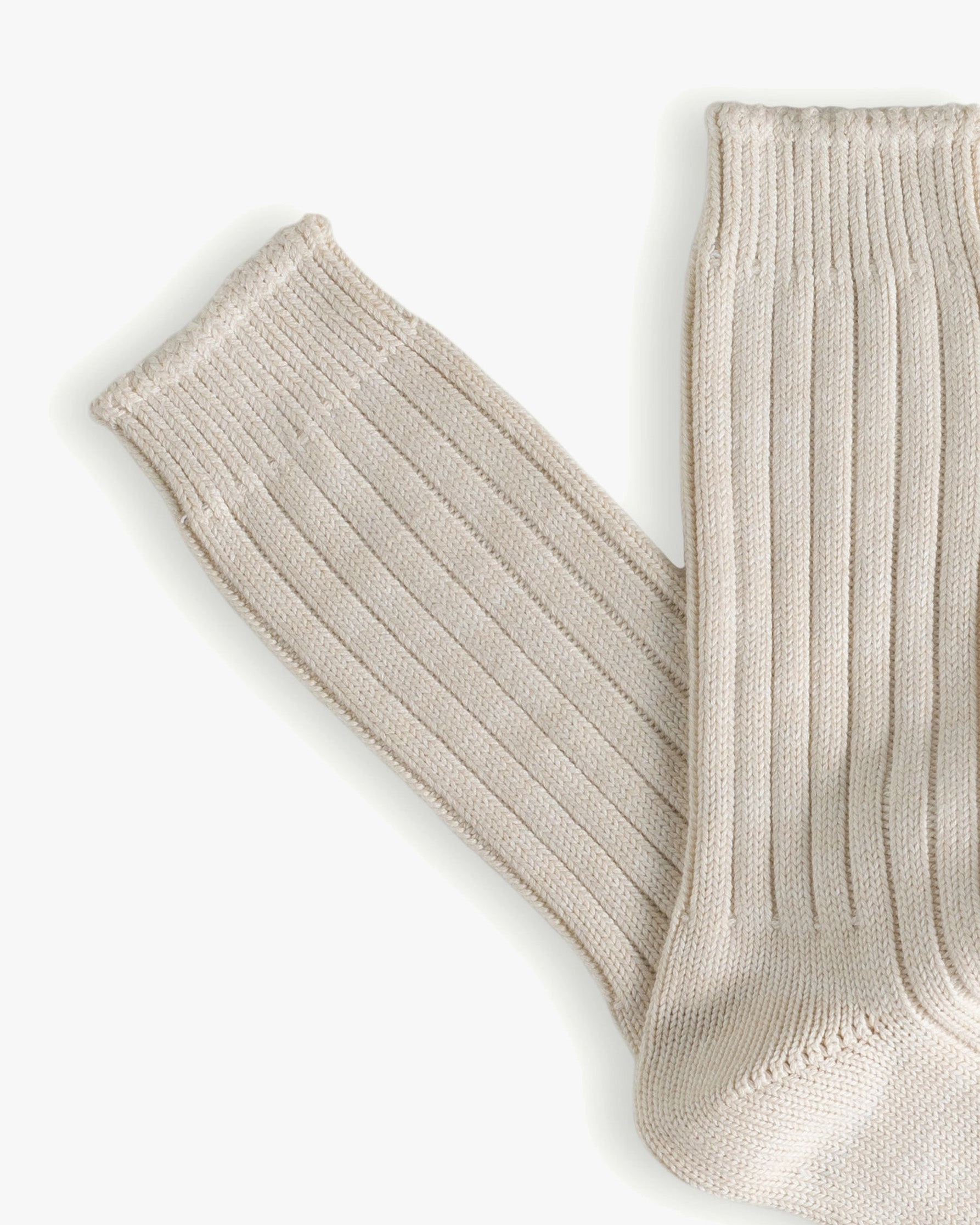 Thunders Love Marine Collection Cotton Duplo Socks - Raw White / Olive Green
