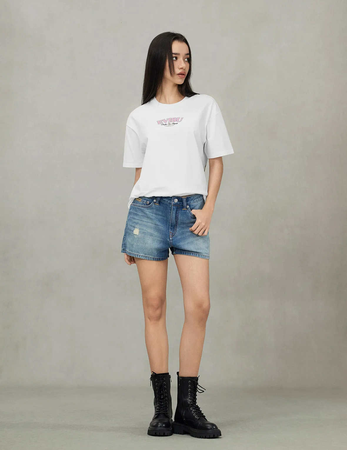 Twisted Rope and Daicock Anchor Print Oversized T-Shirt