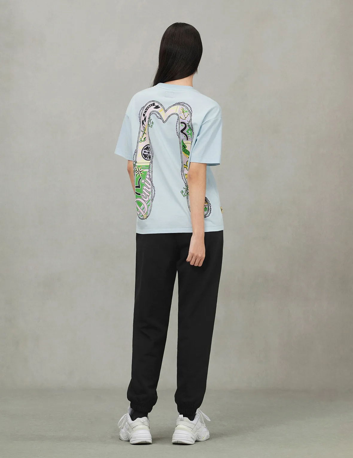Twisted Rope and Daicock Anchor Print Oversized T-Shirt