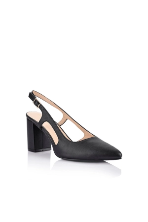 Verali Enrique Sling Back Block Heels Black