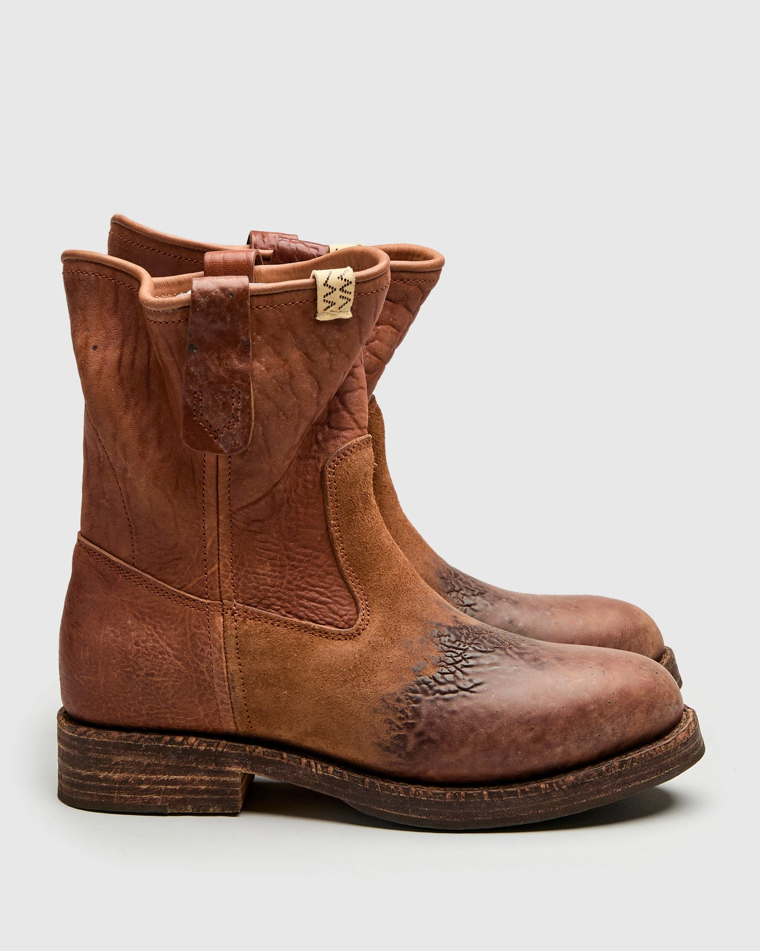 Wabanaki Engineer Boots-Folk in Brown