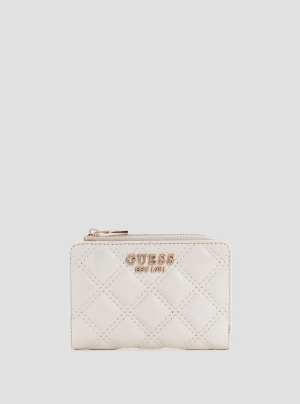 White Giully Zip Around Card Case