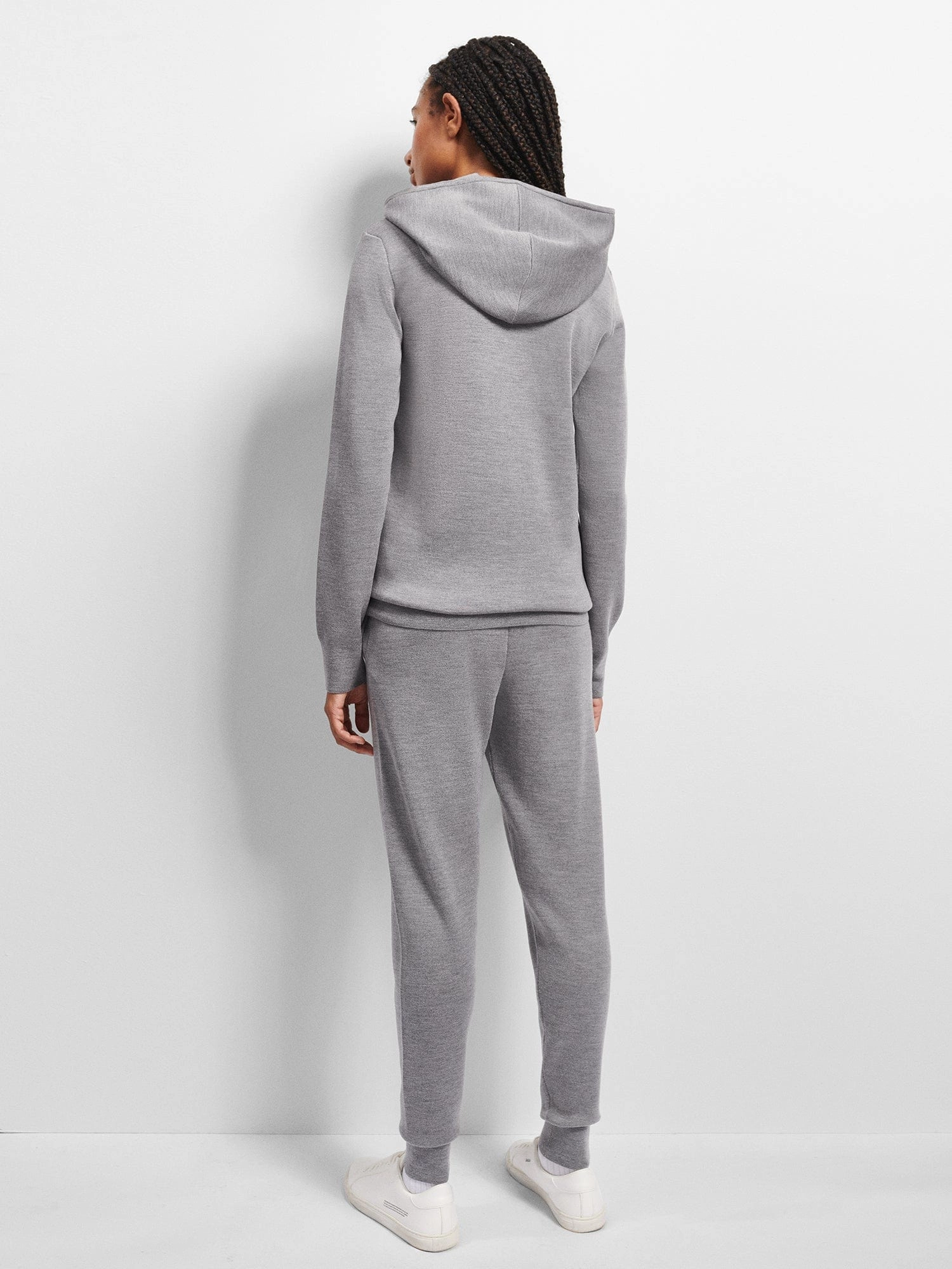Womens DNA Regenerative Merino Wool Track Pants—grey marl