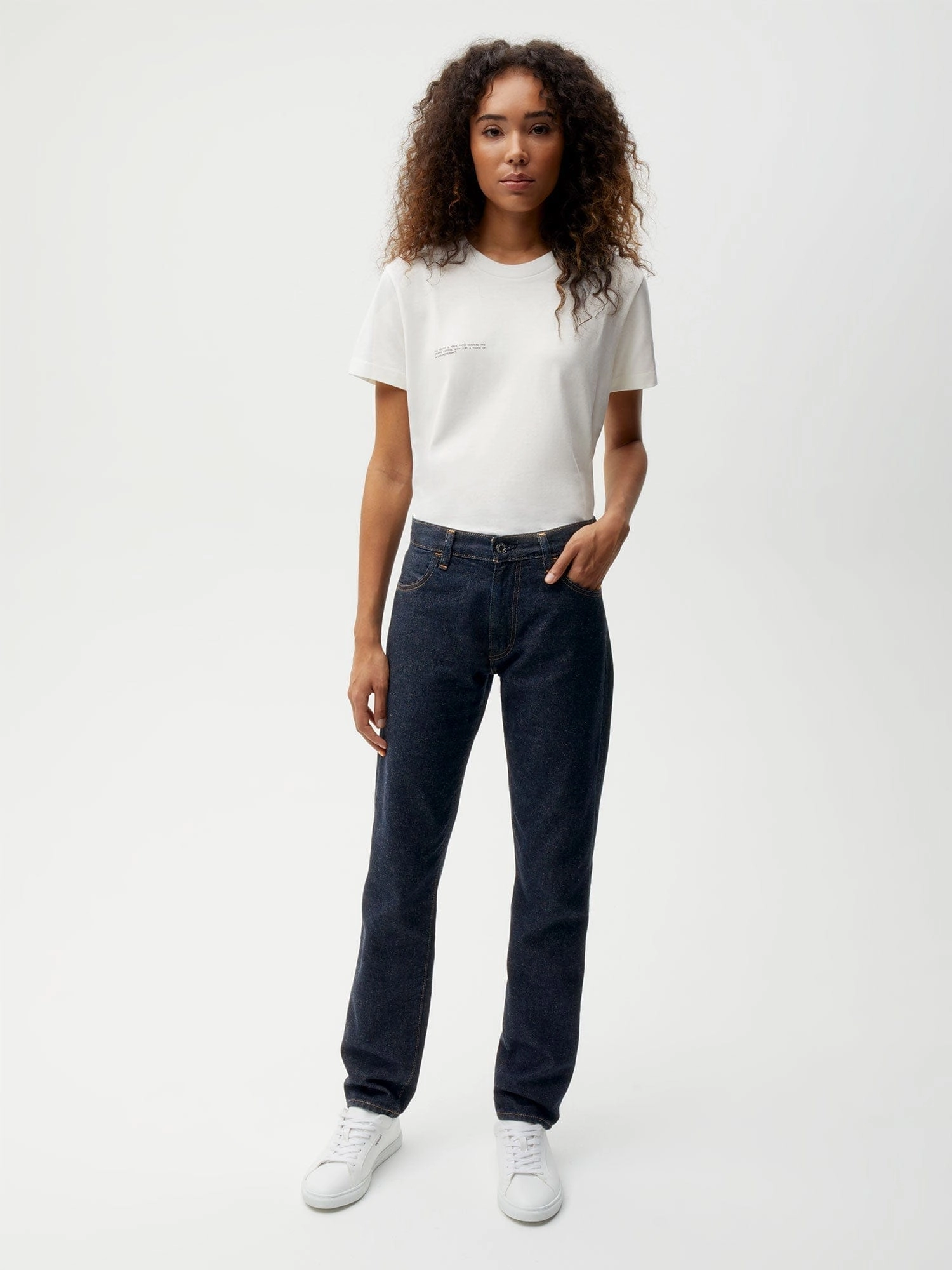Womens Hemp Denim Straight-Leg Jeans—rinse wash