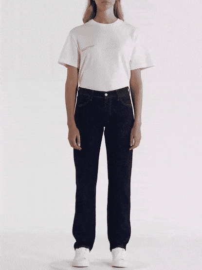 Womens Hemp Denim Straight-Leg Jeans—rinse wash