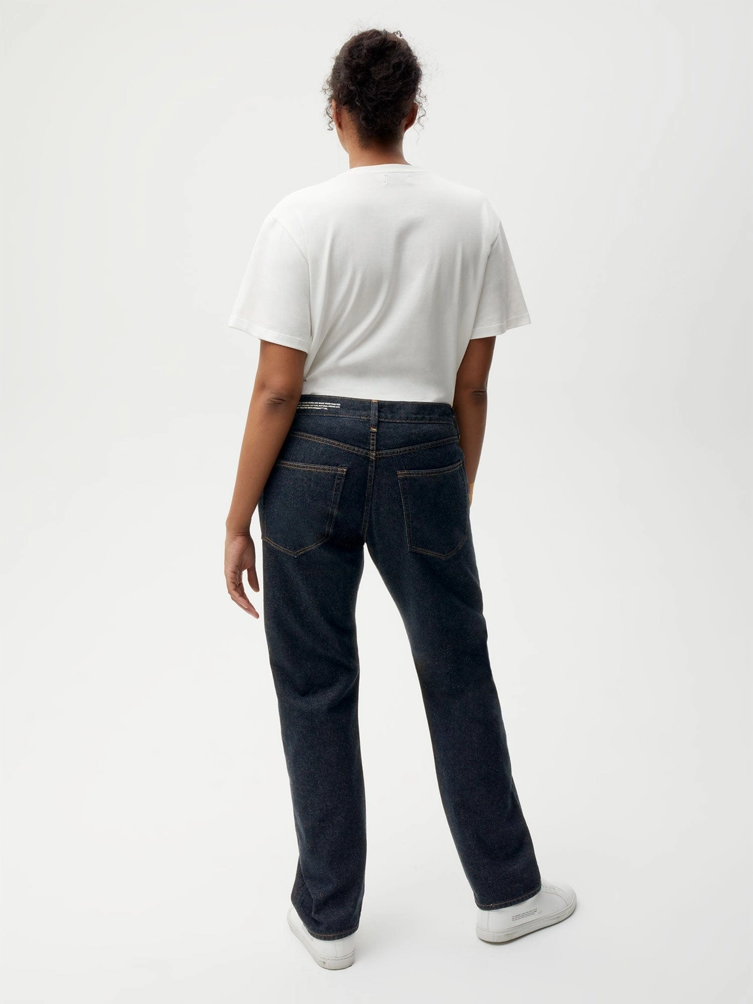 Womens Hemp Denim Straight-Leg Jeans—rinse wash