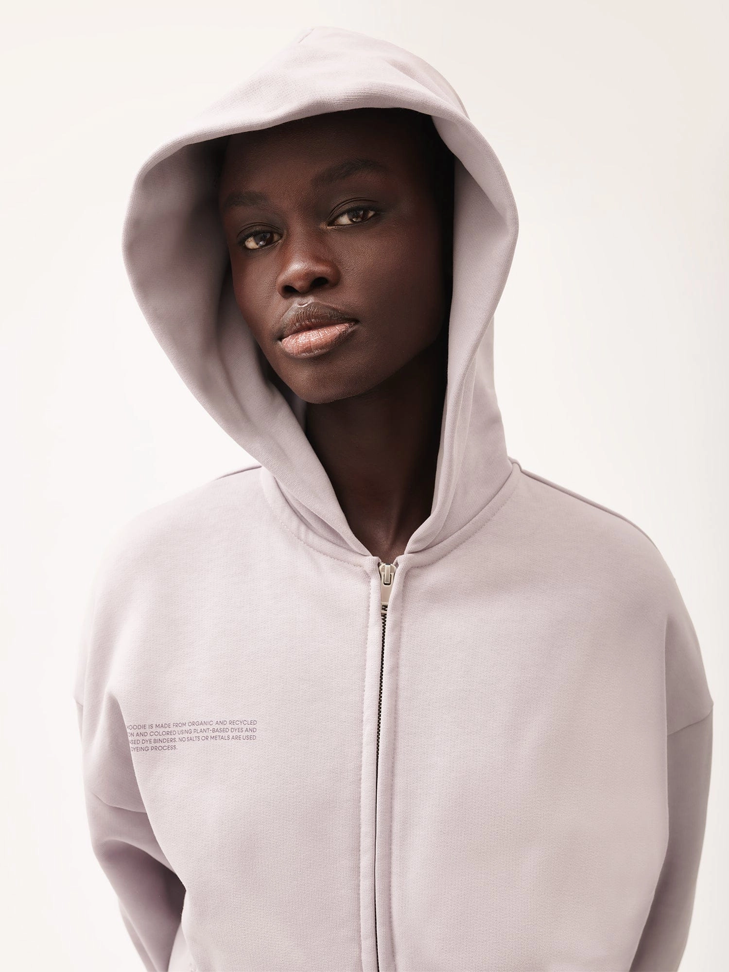 Womens Natural Dye Zipped Hoodie—daylight purple