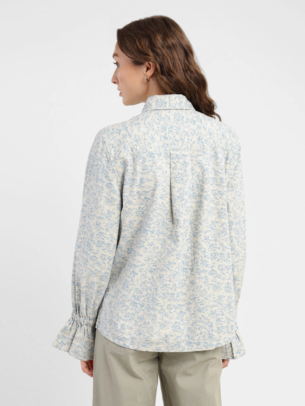 Women's Solid Spread Collar Shirt