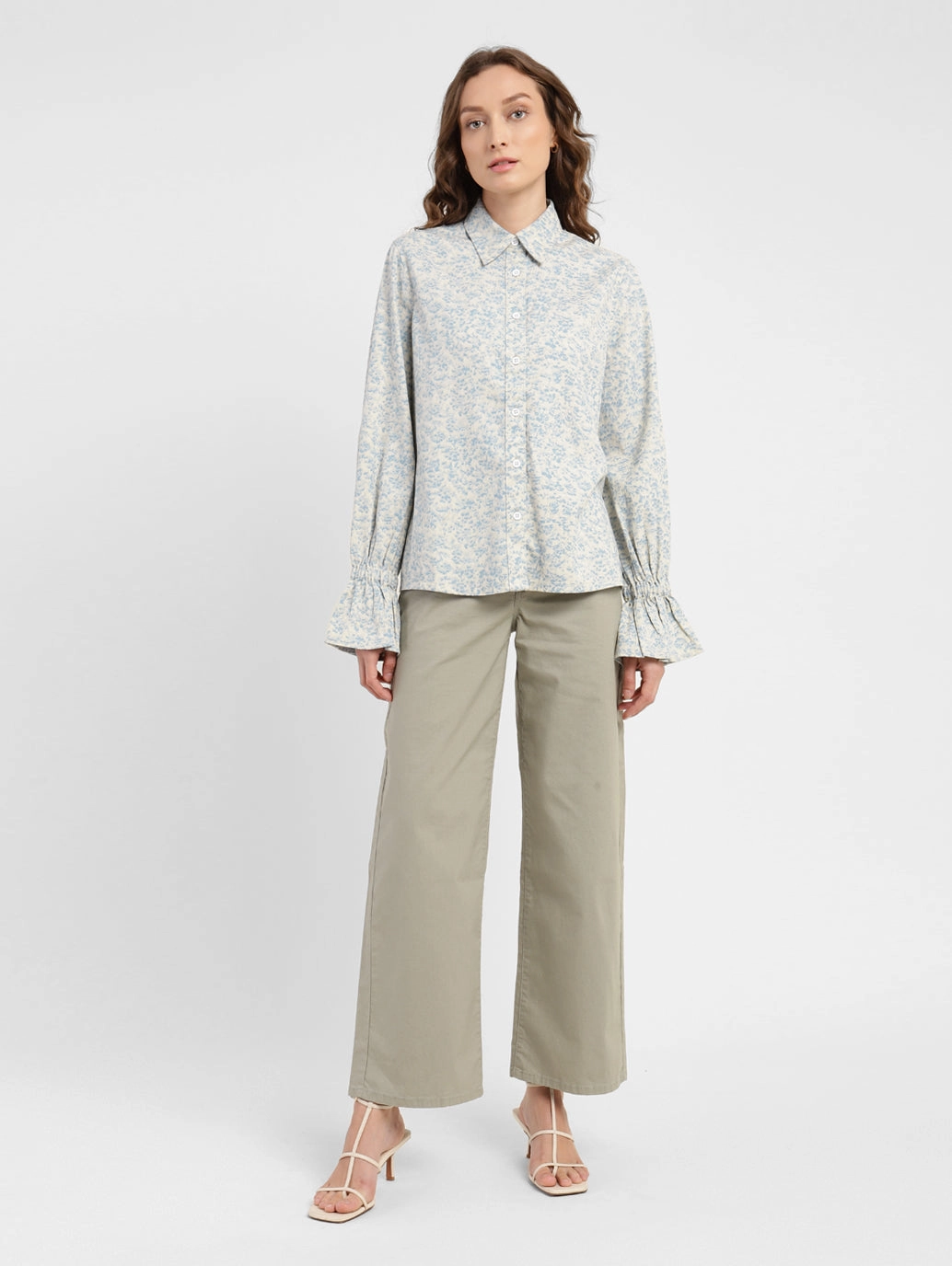 Women's Solid Spread Collar Shirt