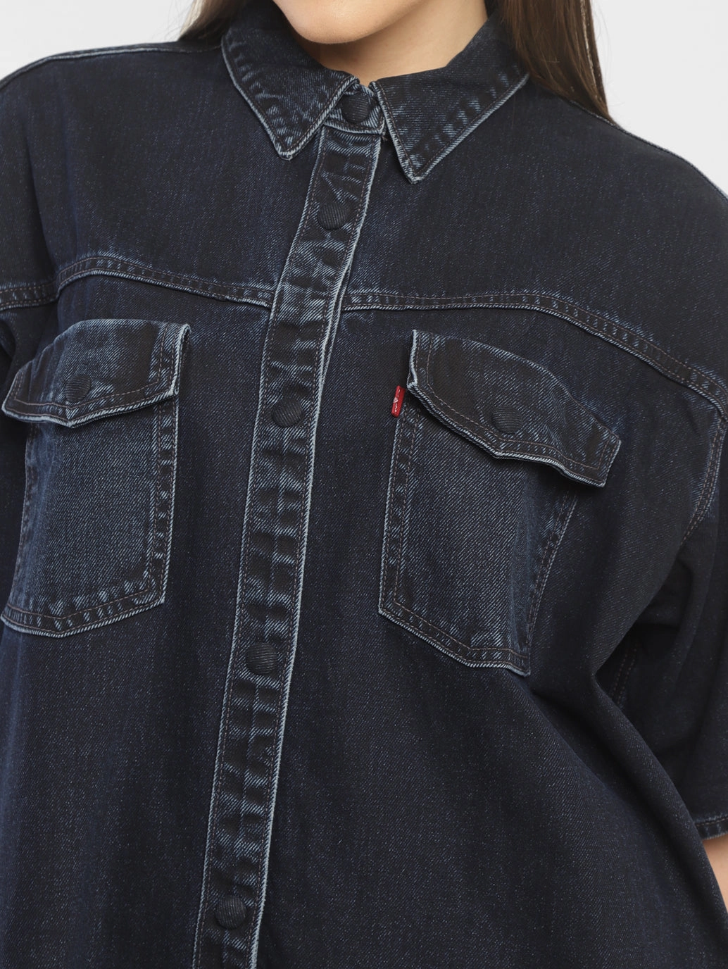 Women's Solid Spread Collar Shirt