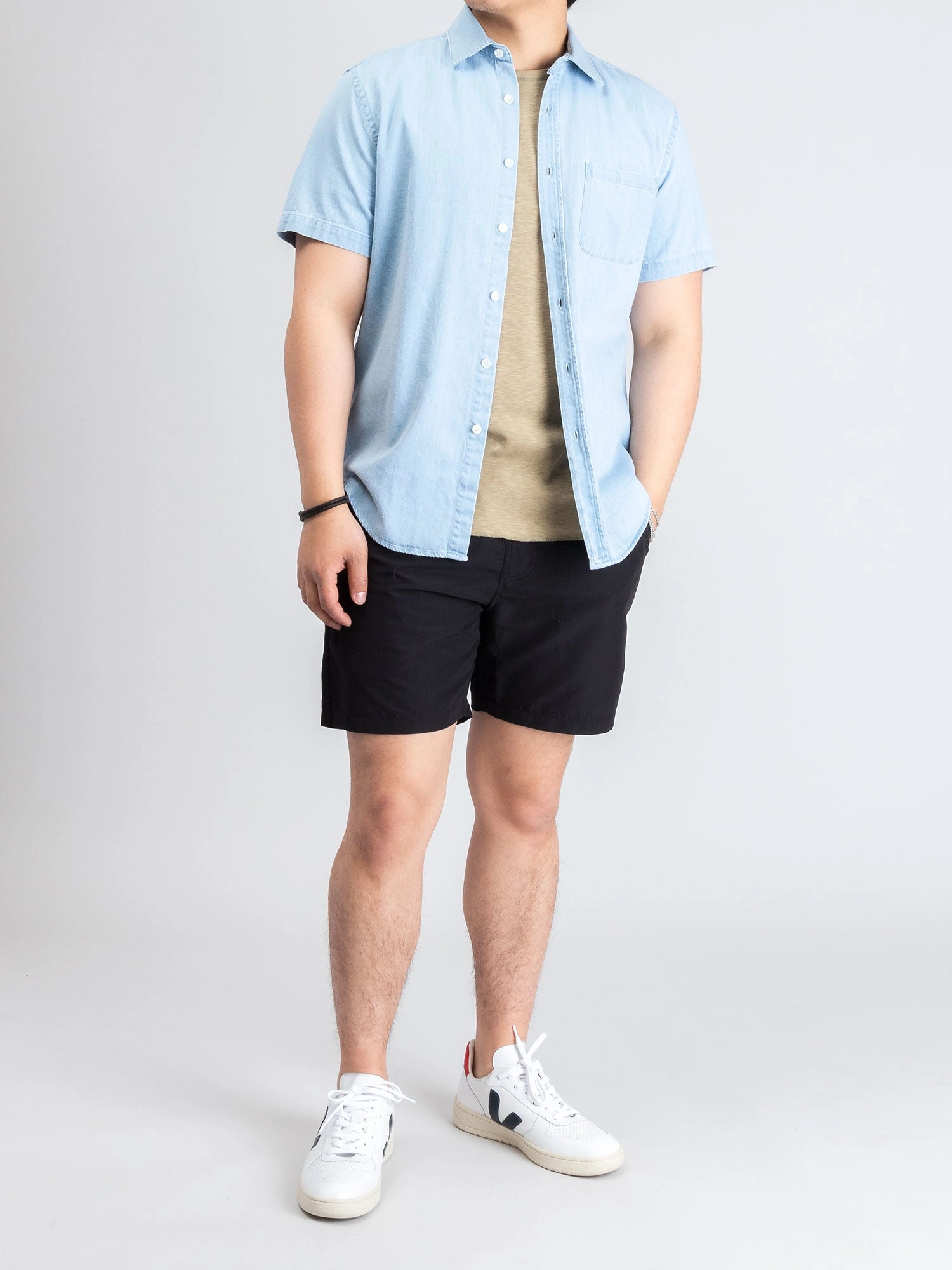 Woven Swim Shorts in Black