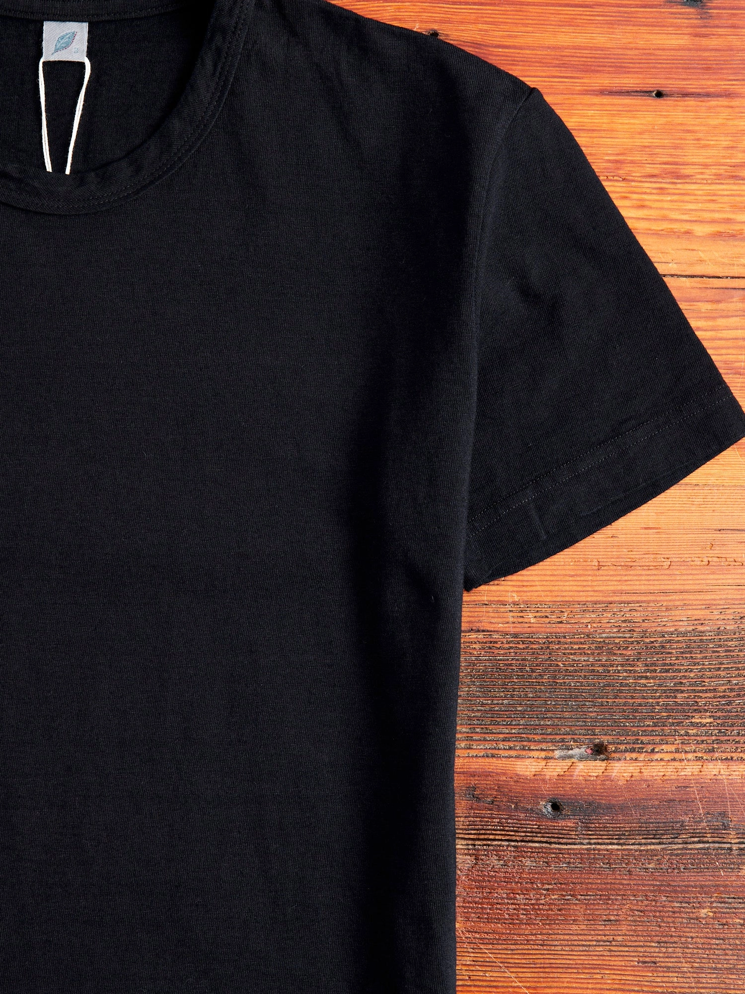 Yarn Dyed Knit T-Shirt in Black Indigo